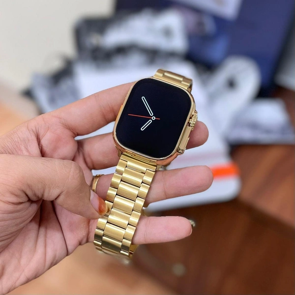 *Dubai quality golden colour *With apple logo *SERIES 8 ULTRA TOP QUALITY 🔥*❤️‍🔥❤️‍🔥*WITH ORIGINAL STRAP**WITH ORIGINAL BOX* *FEATURES*ᴍᴀᴋɪɴɢ & ᴀɴꜱᴡᴇʀ ᴄᴀʟʟꜱ ᴠɪᴀ ʙʟᴜᴇᴛᴏᴏᴛʜ.2.02 ɪɴᴄʜ ᴛꜰᴛ ꜱᴄʀᴇᴇɴ, ꜱᴘʟɪᴛ ꜱᴄʀᴇᴇɴ.ᴡɪʀᴇʟᴇꜱꜱ ᴄʜᴀʀɢɪɴɢ.ᴡᴀᴛᴄʜ ꜰᴀᴄᴇꜱ, 9 ᴍᴇɴᴜ ꜱᴛʏʟᴇ.ᴠᴏɪᴄᴇ ᴀꜱꜱɪꜱᴛᴀɴᴛ.ᴍᴜʟᴛɪ-ꜱᴘᴏʀᴛ ᴍᴏᴅᴇꜱ.📷Features• Multifunctional NFC• Voice Assistant• 2.02 inch TFT 428*485 Full pixel Touch Display• - Pirate Gold