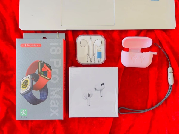 *❤️‍🔥5 in 1 Combo 🔥🔥 in 3 Colour  ⚠️⚠️*🛑🛑Order fast limited Stock buy now 🛑🛑White combo Pink combo Black combo ~Normal price 5900~*Price 3000only very low price ❤️‍🔥❤️‍🔥*Ship extra prepaid 150 Cod 200 advance 1. *Market Hot demand Apple Series 8**MODEL i8Pro Max*Set Owe wallpaper + Bt Calling + Scroll working*Wireless pin charging cable*Special features2. *AIRPOD PRO 2 TWS - Black