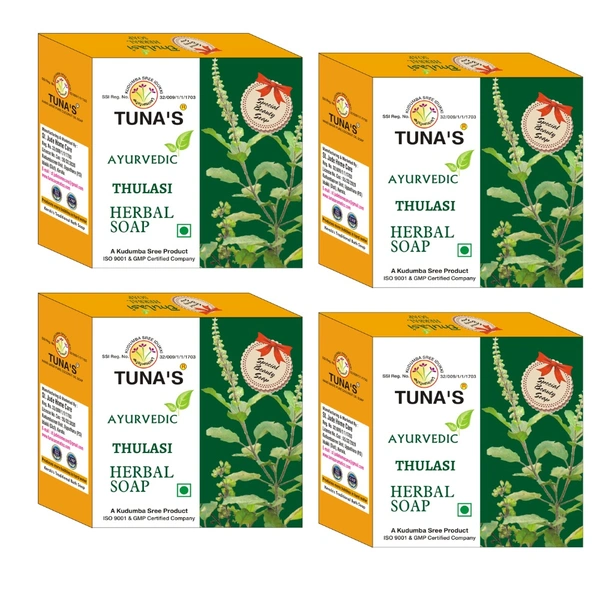 Tunas Thulasi Soap Herbal Infused (Pack of 4)