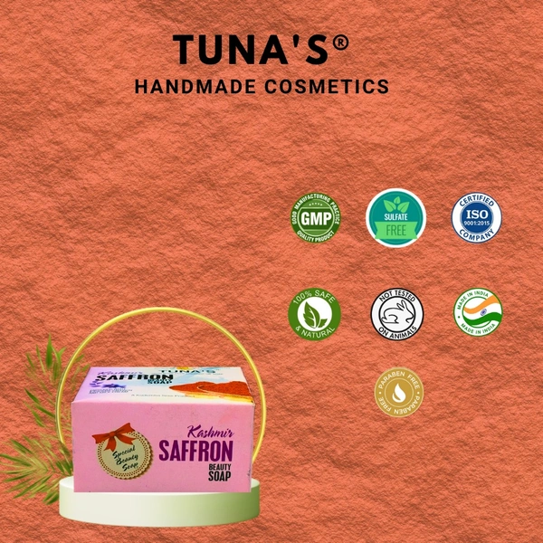 Tuna'sĀ® Tunas Saffron Herbal Infused Soap Pack of 4 - 100gm*4, Saffron