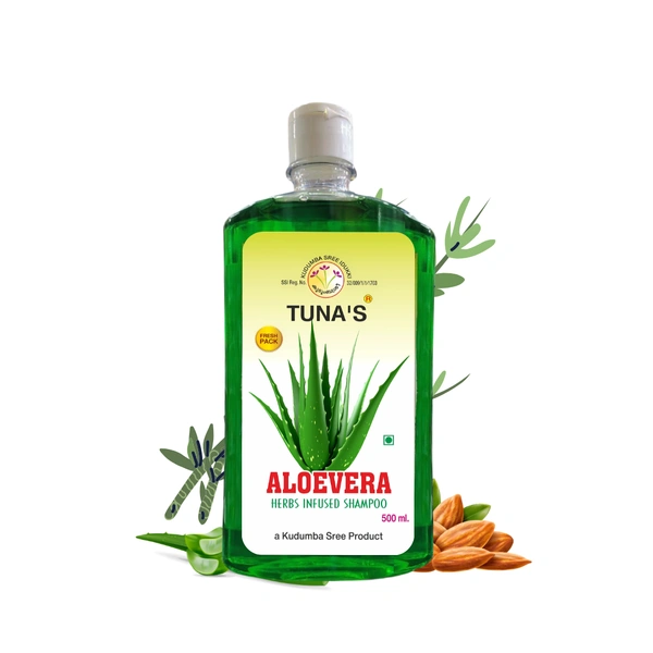 Tuna's® Herbs Infused Aloevera Shampoo | Helps to Reduce Hair Breakage | SLS PARABEN FREE