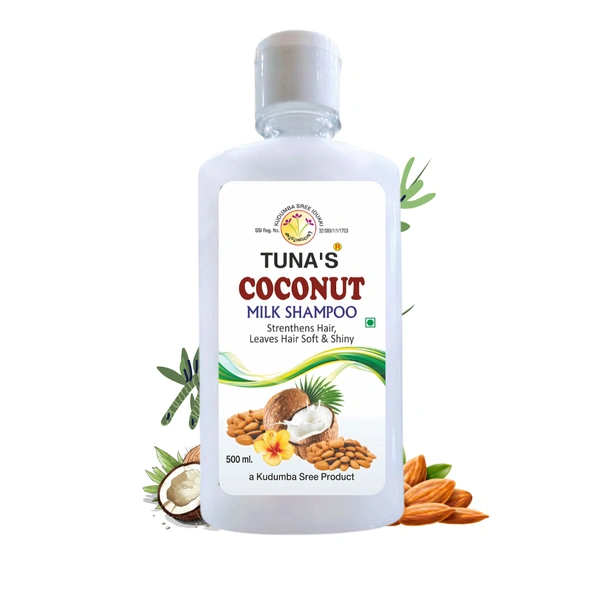 Tuna's® Coconut Milk Herbs Infused Shampoo | For Hair Growth Support | SLS,PARABEN FREE