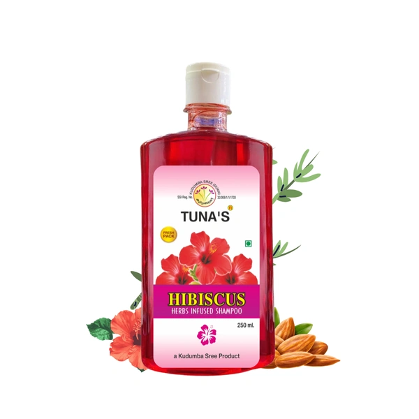Tuna's® Herbs Infused Hibiscus Shampoo For Hair Strength | SLS PARABEN FREE
