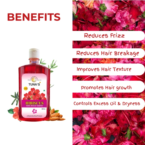 Tuna's® Herbs Infused Hibiscus Shampoo For Hair Strength | SLS PARABEN FREE - 250ML