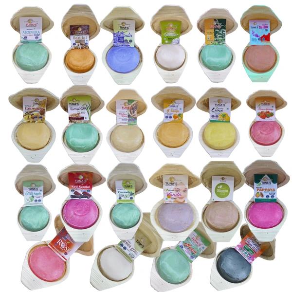 Tunas Coconut Oil Soaps | Herbal Soap | Pack of 22 (Mixed Flavours) De-Tan Care Bars