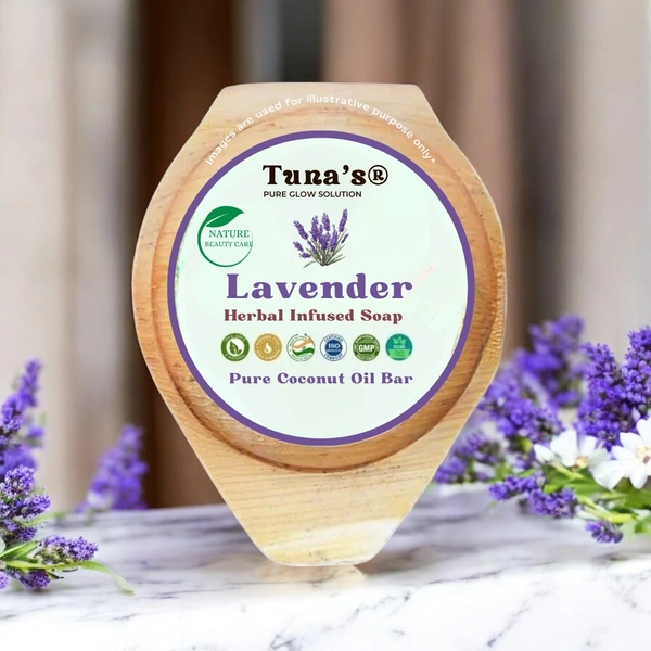 Tunas Lavender Soap | Brightens Dullness | Pore Detox | Free From Animal Fats Like Tallow or Lard etc..100gm