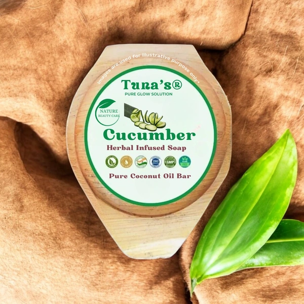 Tunas Cucumber Soap | Replenishes Moisture | Improves Skin Tone | Free From Animal Fats Like Tallow or Lard etc..100gm
