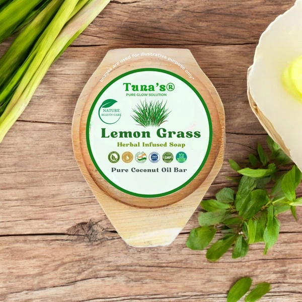 Tunas Lemon Grass Soap | Odour Control | Revives Skin | Free From Animal Fats Like Tallow or Lard etc..100gm