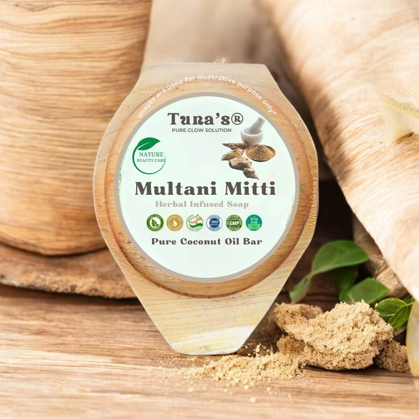 Tunas Multani Mitti Soap | De-Tanning | Tightens Pores | Free From Animal Fats Like Tallow or Lard etc..100gm