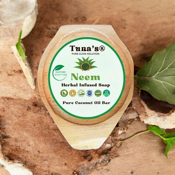 Tunas Neem Soap | Anti Bacterial Care | Purifies Pores | Free From Animal Fats Like Tallow or Lard etc..100gm