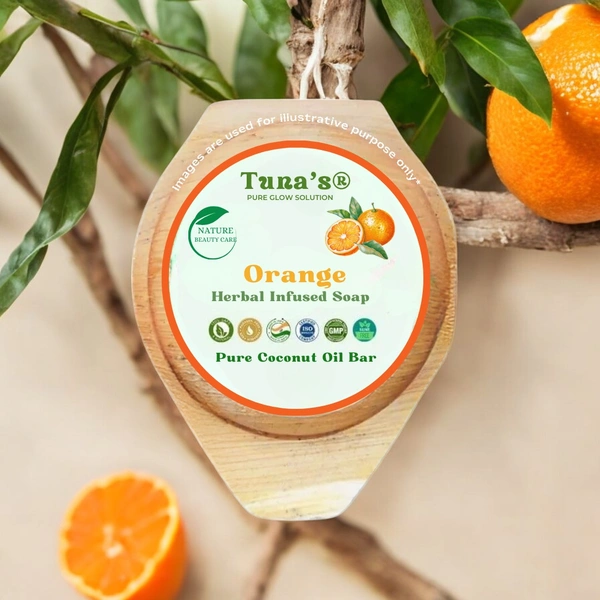 Tunas Orange Soap | Refreshes Dull Skin | Natural Glow | Free From Animal Fats Like Tallow or Lard etc..100gm