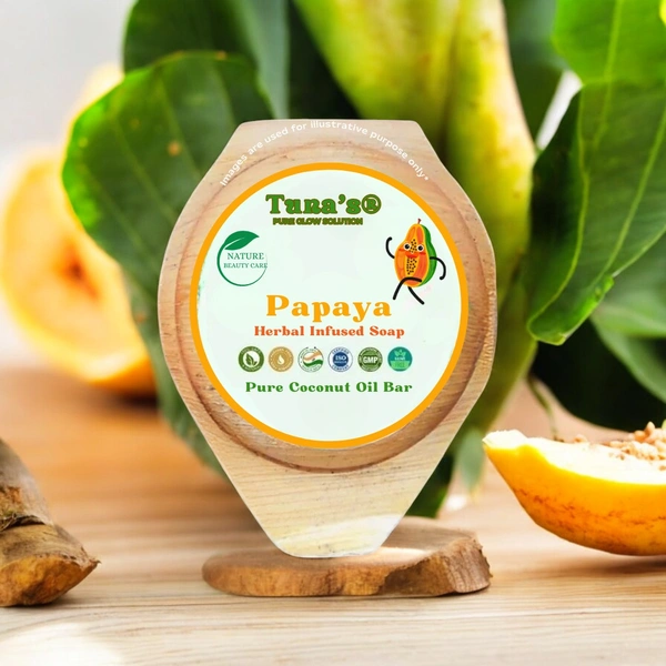 Tunas Papaya Soap | Glow Peel | Fruit Polish | Free From Animal Fats Like Tallow or Lard etc..100gm