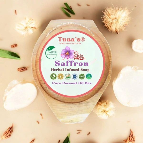 Tunas Saffron Soap | Radiance Boost | Golden Glow | Free From Animal Fats Like Tallow or Lard etc..100gm