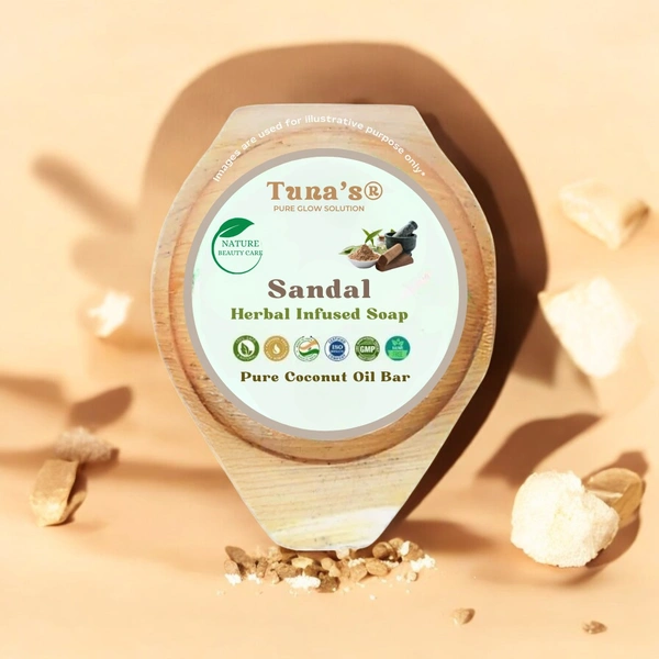 Tunas Sandal Soap | Brightens Skin | Smooth Texture | Free From Animal Fats Like Tallow or Lard etc..100gm