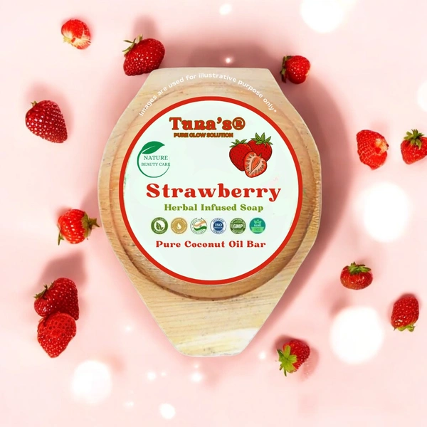 Tunas Strawberry Soap | Soft Glow | Soft & Supple | Free From Animal Fats Like Tallow or Lard etc..100gm