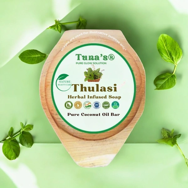 Tunas Tulasi Soap | Deep Purify | Calms Irritation | Free From Animal Fats Like Tallow or Lard etc..100gm
