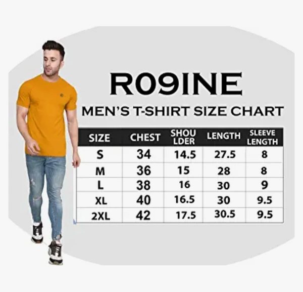 RZERO9 Combo Pack of-5 Men's Cotton Regular Fit Half Sleeve Plain Solid Casual Wear Round Neck Tshirt - Rice Cake, All Size