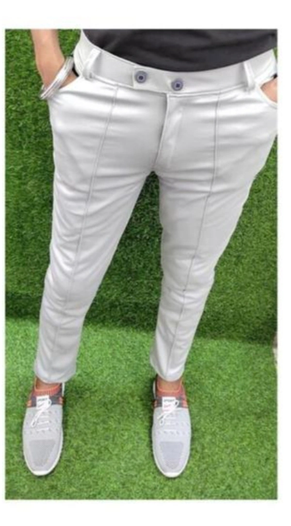 Men Regular Fit Lycra Blend Trousers light grey Combo - Gray