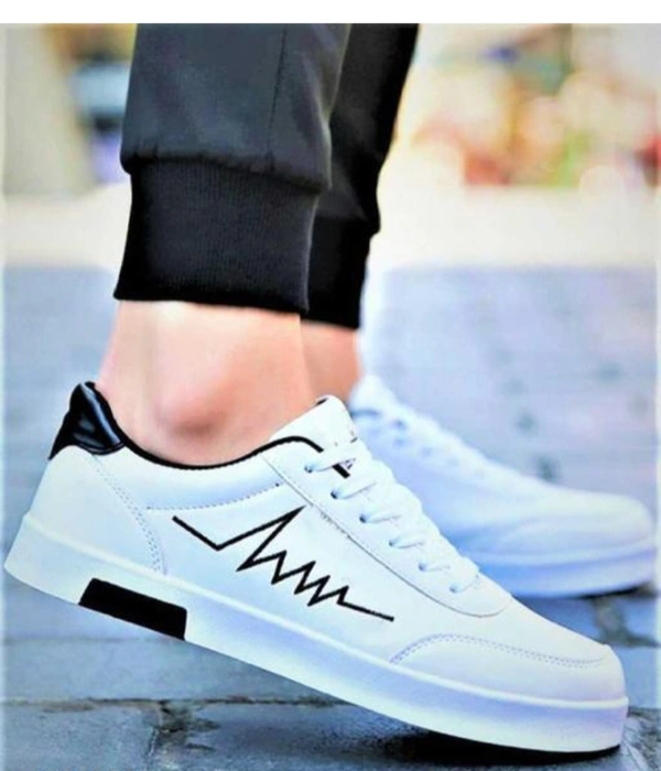 White Printed Sneakers For Men - White, IND7 IND6 IND9