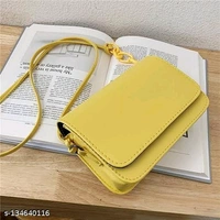 Pu Leather Designer ImportedCrossbody Bag - Yellow, Free Size