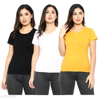 Myo Pure Cotton T-shirt for Women/Girls | Womens T-Shirt | Girls T-Shirt | T-Shirt | Regular Wear T-Shirt | Running | Jogging | Daily Wear | Summer Wear | Daily Wear | Comfty Cotton T-Shirt (Pack of 3)Name: Myo Pure Cotton T-shirt for Women/Girls | Womens T-Shirt | Girls T-Shirt | T-Shirt | Regular Wear T-Shirt | Running | Jogging | Daily Wear | Summer Wear | Daily Wear | Comfty Co - Red