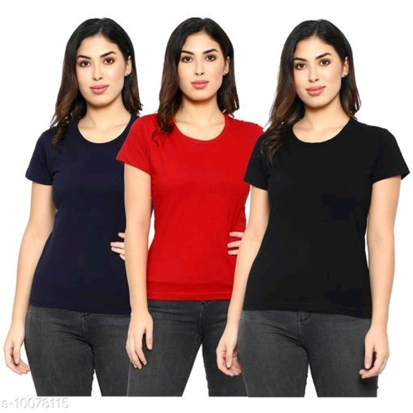 Myo Pure Cotton T-shirt for Women/Girls | Womens T-Shirt | Girls T-Shirt | T-Shirt | Regular Wear T-Shirt | Running | Jogging | Daily Wear | Summer Wear | Daily Wear | Comfty Cotton T-Shirt (Pack of 3)Name: Myo Pure Cotton T-shirt for Women/Girls | Womens T-Shirt | Girls T-Shirt | T-Shirt | Regular Wear T-Shirt | Running | Jogging | Daily Wear | Summer Wear | Daily Wear | Comfty Co - Red