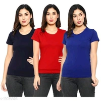 Myo Pure Cotton T-shirt for Women/Girls | Womens T-Shirt | Girls T-Shirt | T-Shirt | Regular Wear T-Shirt | Running | Jogging | Daily Wear | Summer Wear | Daily Wear | Comfty Cotton T-Shirt (Pack of 3)Name: Myo Pure Cotton T-shirt for Women/Girls | Womens T-Shirt | Girls T-Shirt | T-Shirt | Regular Wear T-Shirt | Running | Jogging | Daily Wear | Summer Wear | Daily Wear | Comfty Co - Red