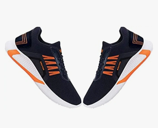 BRUTON Men's Sports Running,Walking,Gym,Training Sneaker Lace-Up Shoes for Men's & Boy's - Black, 7 8 9 10
