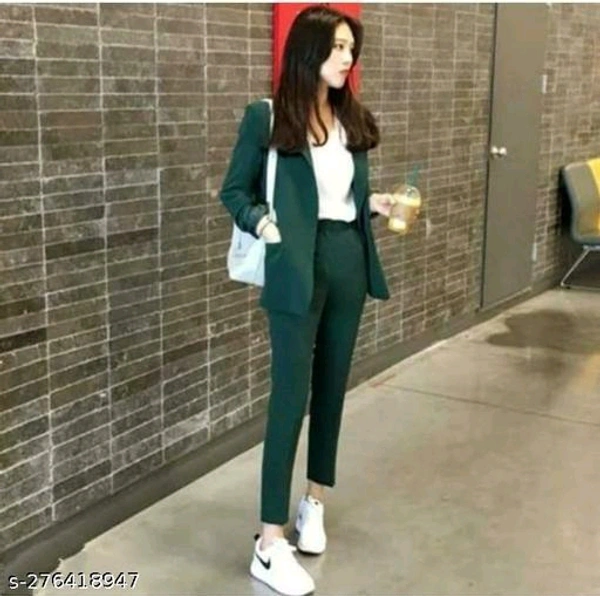 Women Formal Ofiice Wear cord setName: Women Formal Ofiice Wear cord setTop Fabric: LyocellBottom Fabric: LyocellSleeve Length: Long SleevesNet Quantity (N): 2Add on: JacketSizes: S (Top Bust Size: 36 in, Top Length Size: 26 in, Bottom Waist Size: 28 in, Bottom Length Size: 37 in) M (Top Bust Size: 38 in, Top Length Size: 27 in, Bottom Waist Size: 30 in, Bottom Length Size: 37 in)  - White