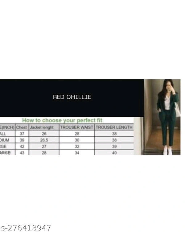 Women Formal Ofiice Wear cord setName: Women Formal Ofiice Wear cord setTop Fabric: LyocellBottom Fabric: LyocellSleeve Length: Long SleevesNet Quantity (N): 2Add on: JacketSizes: S (Top Bust Size: 36 in, Top Length Size: 26 in, Bottom Waist Size: 28 in, Bottom Length Size: 37 in) M (Top Bust Size: 38 in, Top Length Size: 27 in, Bottom Waist Size: 30 in, Bottom Length Size: 37 in)  - White Pointer