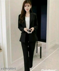 Women Formal Ofiice Wear cord setName: Women Formal Ofiice Wear cord setTop Fabric: LyocellBottom Fabric: LyocellSleeve Length: Long SleevesNet Quantity (N): 2Add on: JacketSizes: S (Top Bust Size: 36 in, Top Length Size: 26 in, Bottom Waist Size: 28 in, Bottom Length Size: 37 in) M (Top Bust Size: 38 in, Top Length Size: 27 in, Bottom Waist Size: 30 in, Bottom Length Size: 37 in)  - White Pointer