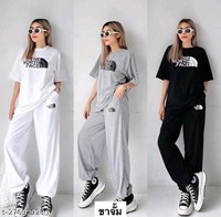 Top & Bottom Sets Name: Top & Bottom Sets Sleeve Length: Short SleevesSizes: S, M, LNORTH FACE LOWER SET FABRIC-HOISERY COTTON AVAILABLE SIZE (BUST)S 36M 38L 40PRICE  435Country of Origin: India - White