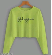 STYLISH FULL SLEEVE CROP TOPName: STYLISH FULL SLEEVE CROP TOPFabric: Cotton BlendSleeve Length: Long SleevesPattern: PrintedNet Quantity (N): 1Sizes:S (Bust Size: 32 in) M (Bust Size: 34 in) L (Bust Size: 36 in) XL (Bust Size: 38 in) TRENDY CROP TOP AT BEST QUALITY AND PRICING MUST TRYCountry of Origin: India - Green, S M L Xl