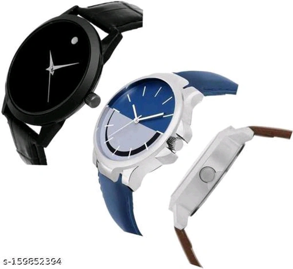 Stylish Men Glamour Brown Leather Analog Latest Watches gifted Man combo setName: Stylish Men Glamour Brown Leather Analog Latest Watches gifted Man combo setStrap Material: LeatherCase: AsymmetricCase/Bezel Material: Stainless SteelClasp Type: BuckleDate Display: YesDial Design: SolidDial Shape: RoundDisplay Type: AnalogDual Time: NoLight: NoMechanism: QuartzPower Source: Battery 