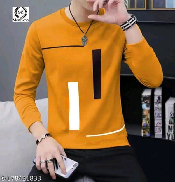 MENKOVY PRINTED FULL SLEEVES T-SHIRTName: MENKOVY PRINTED FULL SLEEVES T-SHIRTFabric: PolycottonSleeve Length: Long SleevesPattern: PrintedNet Quantity (N): 1Sizes:S (Chest Size: 38 in, Length Size: 28 in) M (Chest Size: 40 in, Length Size: 28.5 in) L (Chest Size: 42 in, Length Size: 29 in) XL (Chest Size: 44 in, Length Size: 29 in) Durable stitch and quality finish. This t-shirt i - White