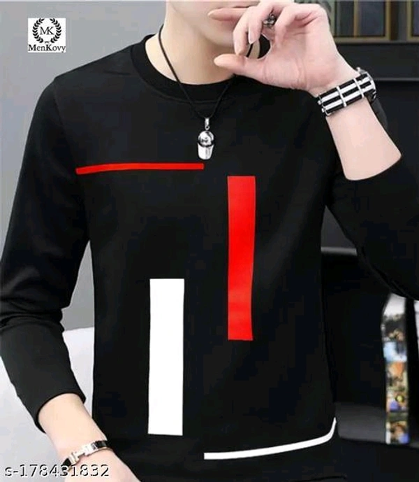 MENKOVY PRINTED FULL SLEEVES T-SHIRTName: MENKOVY PRINTED FULL SLEEVES T-SHIRTFabric: PolycottonSleeve Length: Long SleevesPattern: PrintedNet Quantity (N): 1Sizes:S (Chest Size: 38 in, Length Size: 28 in) M (Chest Size: 40 in, Length Size: 28.5 in) L (Chest Size: 42 in, Length Size: 29 in) XL (Chest Size: 44 in, Length Size: 29 in) Durable stitch and quality finish. This t-shirt i - White