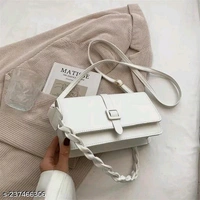 Buckle Decor Snap Button Square  Sling BagName: Buckle Decor Snap Button Square  Sling BagMaterial: PolyesterNo. of Compartments: 2Pattern: QuiltedNet Quantity (N): 1Sizes:Free Size (Length Size: 16 in, Width Size: 4 in, Height Size: 10 in) Country of Origin: India - White