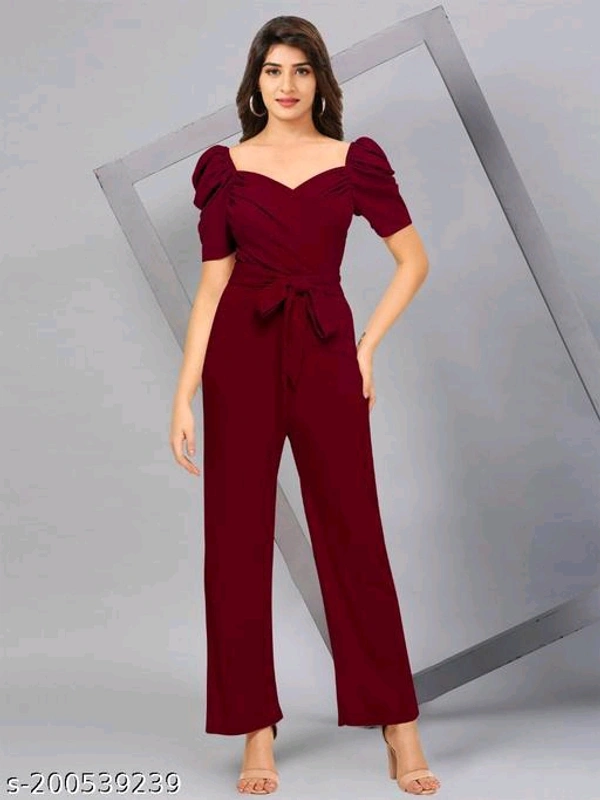 WOMEN'S DESIGNER JUMPSUITName: WOMEN'S DESIGNER JUMPSUITFabric: PolyesterSleeve Length: Short SleevesPattern: SolidNet Quantity (N): 1Sizes: XS (Bust Size: 32 in, Length Size: 47 in, Waist Size: 27 in) S (Bust Size: 34 in, Length Size: 47 in, Waist Size: 29 in) M (Bust Size: 36 in, Length Size: 47 in, Waist Size: 31 in) L (Bust Size: 38 in, Length Size: 47 in, Waist Size: 33 in) XL - Red, S M L XS Xxl  Xl