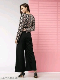 NEW FANCY WOMEN JUMPSUITName: NEW FANCY WOMEN JUMPSUITFabric: LycraSleeve Length: Long SleevesPattern: PrintedNet Quantity (N): 1Sizes: S (Bust Size: 36 in, Length Size: 54 in, Waist Size: 32 in) M (Bust Size: 38 in, Length Size: 54 in, Waist Size: 34 in) L (Bust Size: 40 in, Length Size: 54 in, Waist Size: 36 in) XL (Bust Size: 42 in, Length Size: 54 in, Waist Size: 38 in) XXL (Bu - Xxl Xl M S L