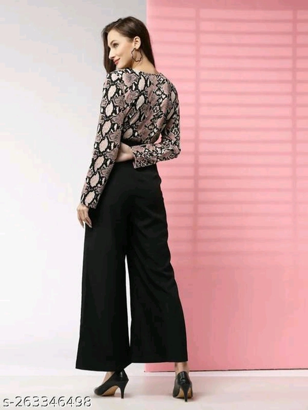 NEW FANCY WOMEN JUMPSUITName: NEW FANCY WOMEN JUMPSUITFabric: LycraSleeve Length: Long SleevesPattern: PrintedNet Quantity (N): 1Sizes: S (Bust Size: 36 in, Length Size: 54 in, Waist Size: 32 in) M (Bust Size: 38 in, Length Size: 54 in, Waist Size: 34 in) L (Bust Size: 40 in, Length Size: 54 in, Waist Size: 36 in) XL (Bust Size: 42 in, Length Size: 54 in, Waist Size: 38 in) XXL (Bu - Xxl Xl M S L