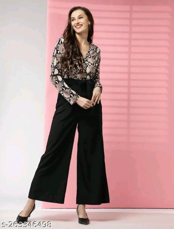 NEW FANCY WOMEN JUMPSUITName: NEW FANCY WOMEN JUMPSUITFabric: LycraSleeve Length: Long SleevesPattern: PrintedNet Quantity (N): 1Sizes: S (Bust Size: 36 in, Length Size: 54 in, Waist Size: 32 in) M (Bust Size: 38 in, Length Size: 54 in, Waist Size: 34 in) L (Bust Size: 40 in, Length Size: 54 in, Waist Size: 36 in) XL (Bust Size: 42 in, Length Size: 54 in, Waist Size: 38 in) XXL (Bu - Xxl Xl M S L