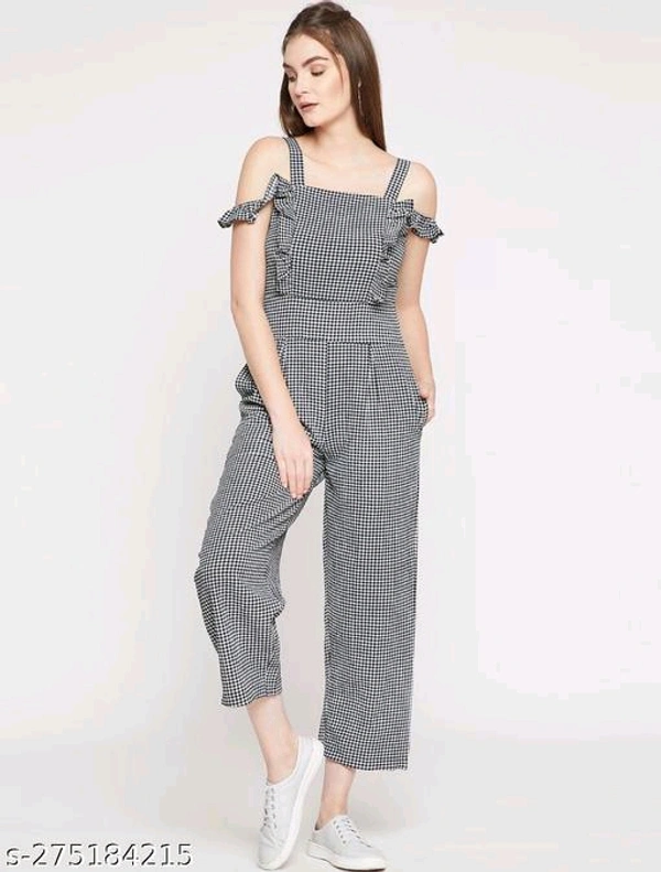 Women's Full Length JumpsuitName: Women's Full Length JumpsuitFabric: Khadi CottonSleeve Length: SleevelessPattern: PrintedNet Quantity (N): 1Sizes: S (Bust Size: 34 in, Length Size: 42 in, Waist Size: 36 in) M (Bust Size: 36 in, Length Size: 42 in, Waist Size: 38 in) L (Bust Size: 38 in, Length Size: 42 in, Waist Size: 40 in) XL (Bust Size: 40 in, Length Size: 42 in, Waist Size: 4 - Xl S M L