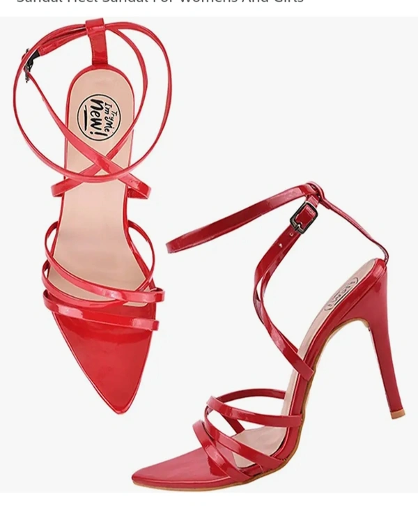 TRYME Fashionable Stylish Ethnic Heel Sandal Stiletto Sandal Heel Sandal For Womens And Girls - Red, 3 4 5 6 7 8 9