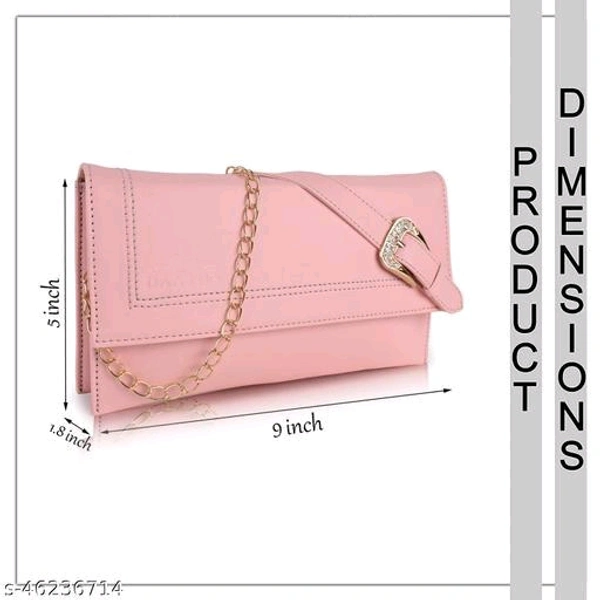Classic Stylish Women SlingbagsName: Classic Stylish Women SlingbagsMaterial: PUNo. of Compartments: 2Pattern: SolidMultipack: 1Sizes:Free Size (Length Size: 10 in, Width Size: 10 in, Height Size: 10 in) DAXTON brings you this trendy box shape sling bag with latest flap design work. The perfect medium size makes it easy to carry and compartments provide enough space for your essent - Pink