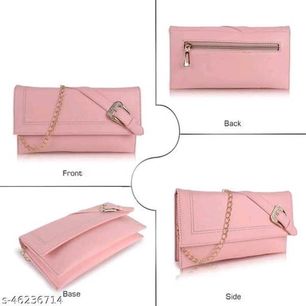 Classic Stylish Women SlingbagsName: Classic Stylish Women SlingbagsMaterial: PUNo. of Compartments: 2Pattern: SolidMultipack: 1Sizes:Free Size (Length Size: 10 in, Width Size: 10 in, Height Size: 10 in) DAXTON brings you this trendy box shape sling bag with latest flap design work. The perfect medium size makes it easy to carry and compartments provide enough space for your essent - Pink
