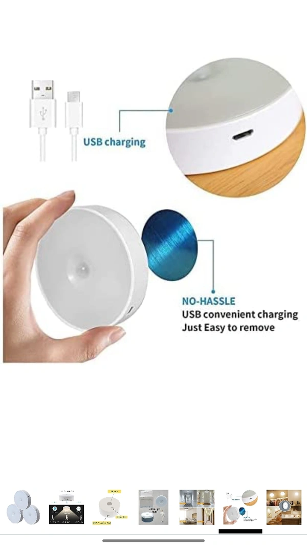 stick EVALUEMART Wireless Motion Sensor Led Wall Night Light With Usb Charging Stick Lamp ( White Light, Plastic, Pack of 4