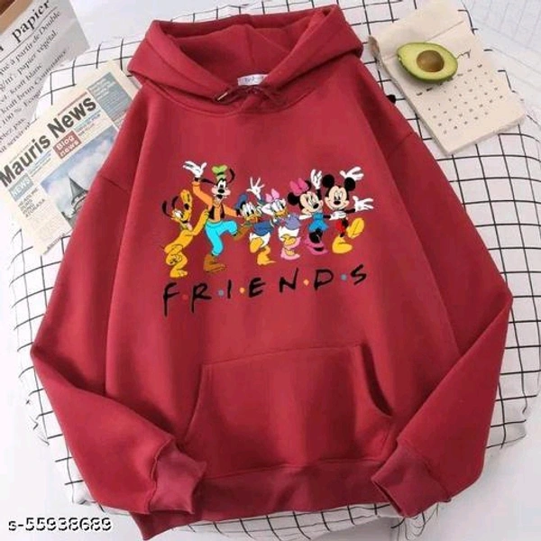 Womens SweatshirtsName: Womens SweatshirtsFabric: FleeceSleeve Length: Long SleevesPattern: PrintedNet Quantity (N): 1Sizes:S (Bust Size: 38 in, Length Size: 24 in, Waist Size: 28 in, Hip Size: 39 in, Shoulder Size: 16 in) M (Bust Size: 38 in, Length Size: 24 in, Waist Size: 29 in, Hip Size: 41 in, Shoulder Size: 16 in) L (Bust Size: 40 in, Length Size: 24 in, Waist Size: 30 in, Hi - Pink