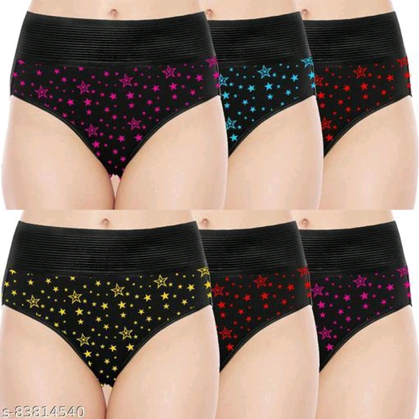 Catalog Name:*Comfy Women Briefs*Fabric: Cotton BlendPattern: PrintedNet Quantity (N): 6Sizes: XS (Waist Size: 30 in) M (Waist Size: 34 in) L (Waist Size: 36 in) XL (Waist Size: 38 in) XXL (Waist Size: 40 in) Dispatch: 1 Day*Proof of Safe Delivery! Click to know on Safety Standards of Delivery Partners- https://ltl.sh/y_nZrAV3 - Xl Xs M L Xxl