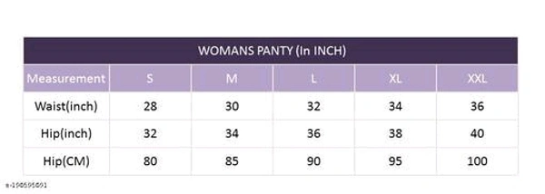 Catalog Name:*Fancy Women Briefs*Fabric: CottonPattern: SolidNet Quantity (N): 6Sizes: S (Waist Size: 32 in) M (Waist Size: 34 in) L (Waist Size: 36 in) XL (Waist Size: 38 in) XXL (Waist Size: 40 in) XXXL (Waist Size: 42 in) Dispatch: 1 Day*Proof of Safe Delivery! Click to know on Safety Standards of Delivery Partners- https://ltl.sh/y_nZrAV3 - S M L XL Xxl Xxxl