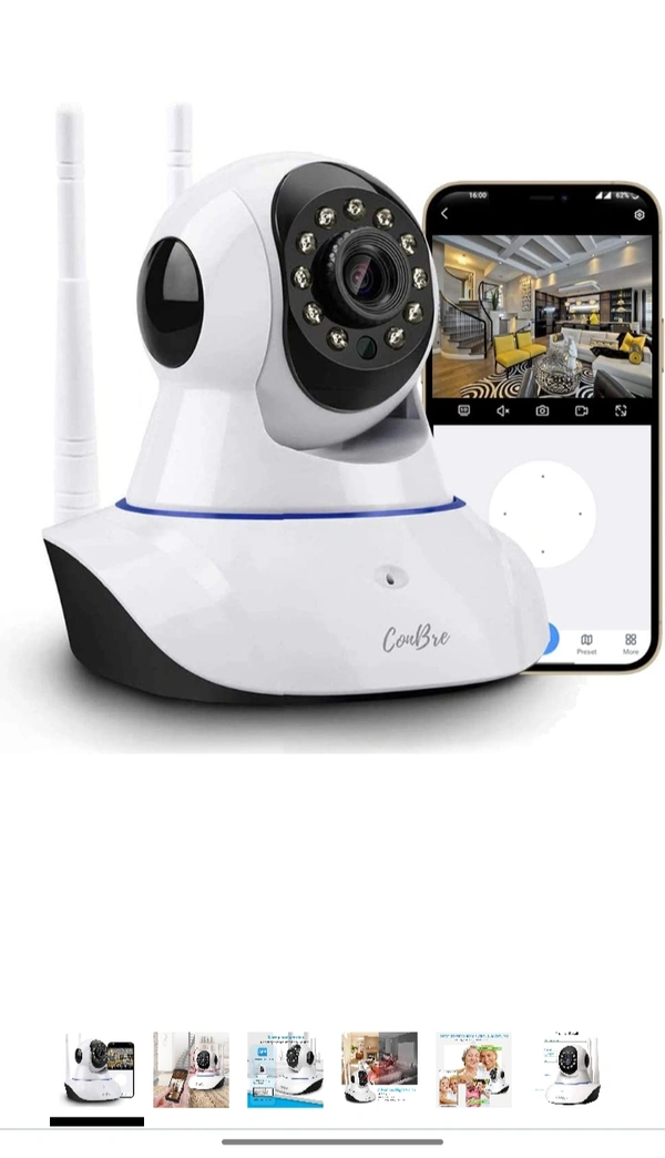 Conbre MultipleXR2 Pro {Upgraded} HD Smart WiFi Wireless IP CCTV Security Camera | Night Vision | 2-Way Audio | Support 64 GB Micro SD Card 